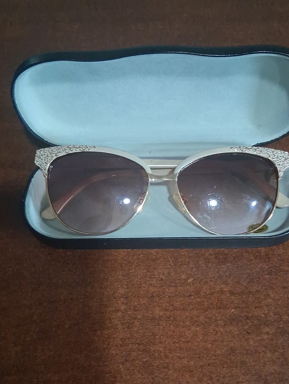 Nanette Lepore Elegant Gold Frame Brown Lens Women's Sunglasses